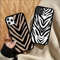 gimfun cartoon zebra pattern phone case silicone pctpu case for iphone 11 12 13 pro max 8 7 6 plus x se xr hard fundas