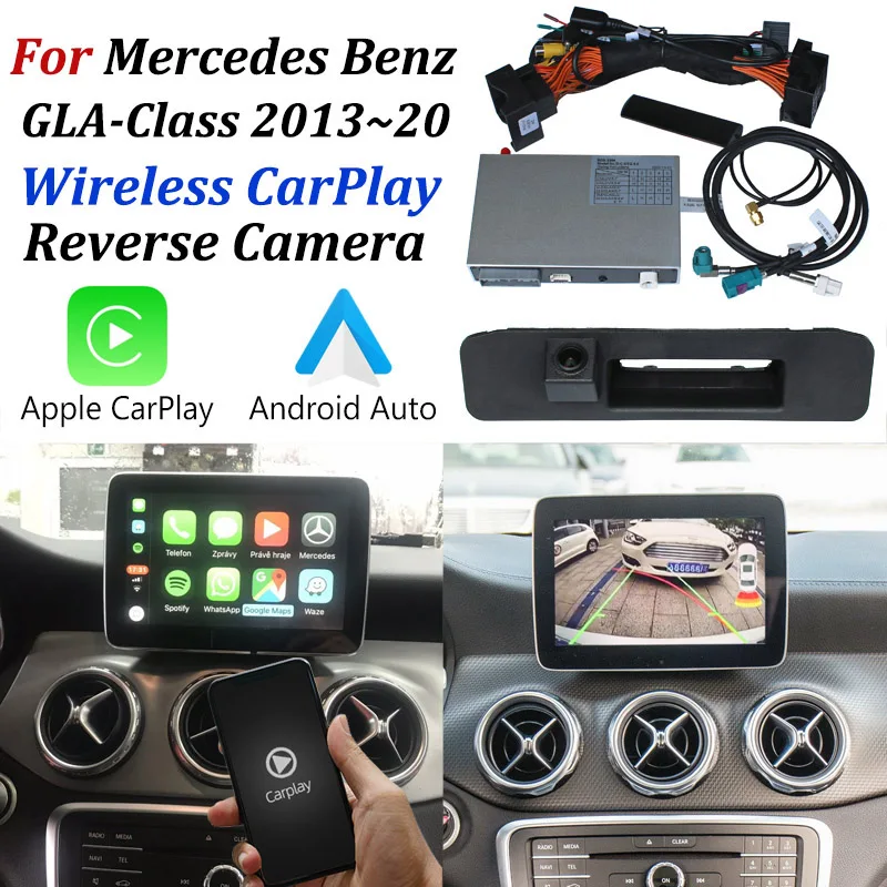 

Беспроводной Автомобильный плеер для Mercedes Benz MB GLA X156 2014 ~ 2020 / Apple CarPlay Android автомобильное зеркало с поддержкой передней камеры заднего вида
