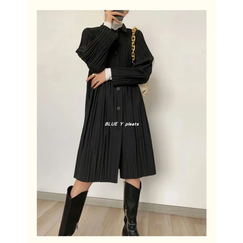 Женский плиссированный Тренч GGHK Осень-зима 2024 новая однобортная модная женская