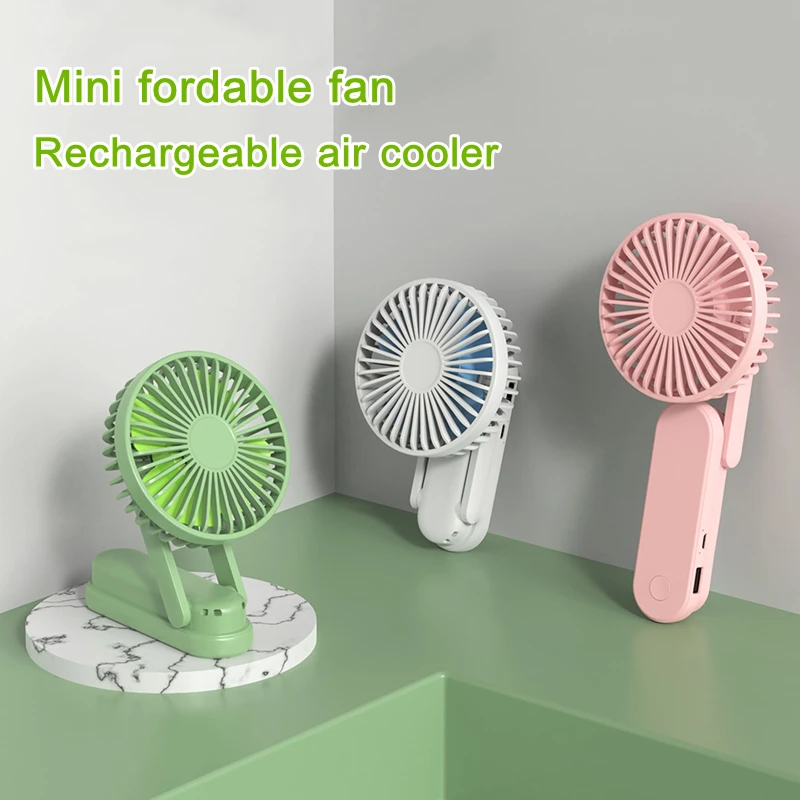 

USB Mini Handheld Fan Convenient Ultra-quiet Cooling Fans Rechargeable Desktop Air Cooler 3 Wind Modes Student Pocket Ventilador