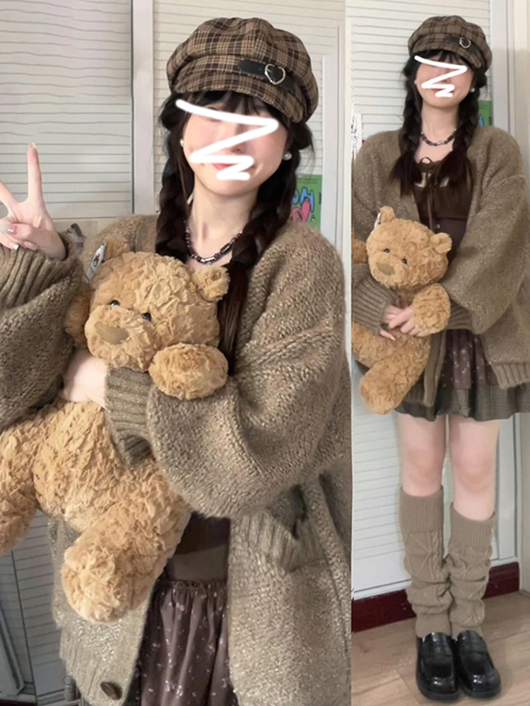 Мягкий клейкий свободный свитер в стиле ретро верхняя одежда для женщин осень и