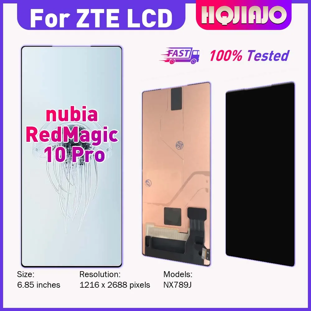Фото 6,85-дюймовый AMOLED LCD-дисплей для ZTE nubia RedMagic 10 Pro NX789J без рамки, сенсорный экран, дигитайзер, комплект для замены, 100% протестировано №5