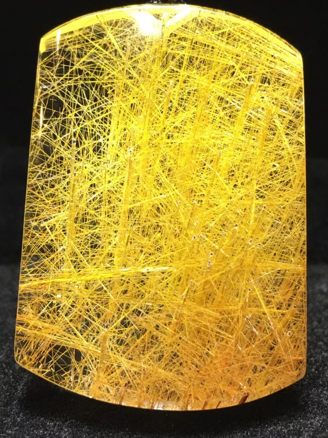 

Natural Gold Rutilated Quartz Rectangle Pendant Necklace 43.8*29.5*7.8mm Beads Rutilated Gold Women Men Jewelry AAAAAAA