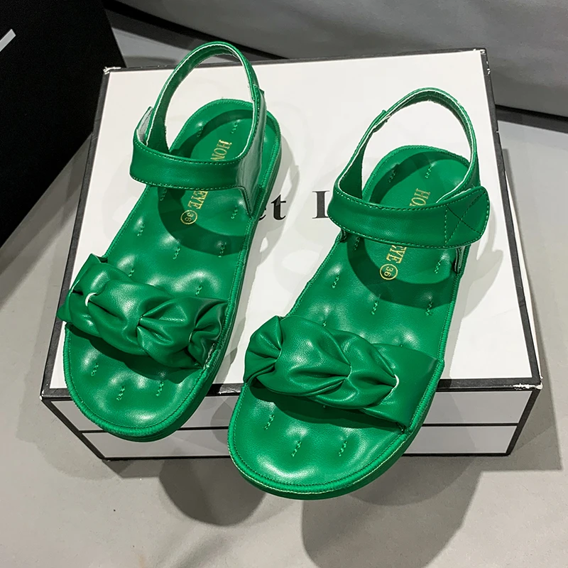 

Summer Women Sandals Low Heel Square Heel Luxury Elegant Trend Casual Fashion Vacation Beach Green Yellow 2022 New
