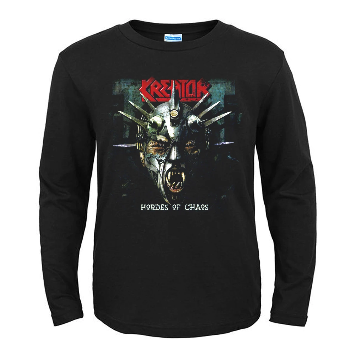 

16 Kinds Kreator Rock Brand 3D Brain Skull Shirt Fitness Hardrock Heavy Metal 100%Cotton Full Long Sleeve T-shirt Punk Tee