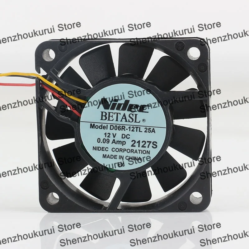 Фото Новый Оригинальный Вентилятор Nidec D06R-12TL 25A 5V 24V 48V DC12V 0.09A AC EC 6015 60X60X15MM 6CM Бесшумный Трехпроводной Вентилятор Охлаждения для БП/Питания ЦПУ №1