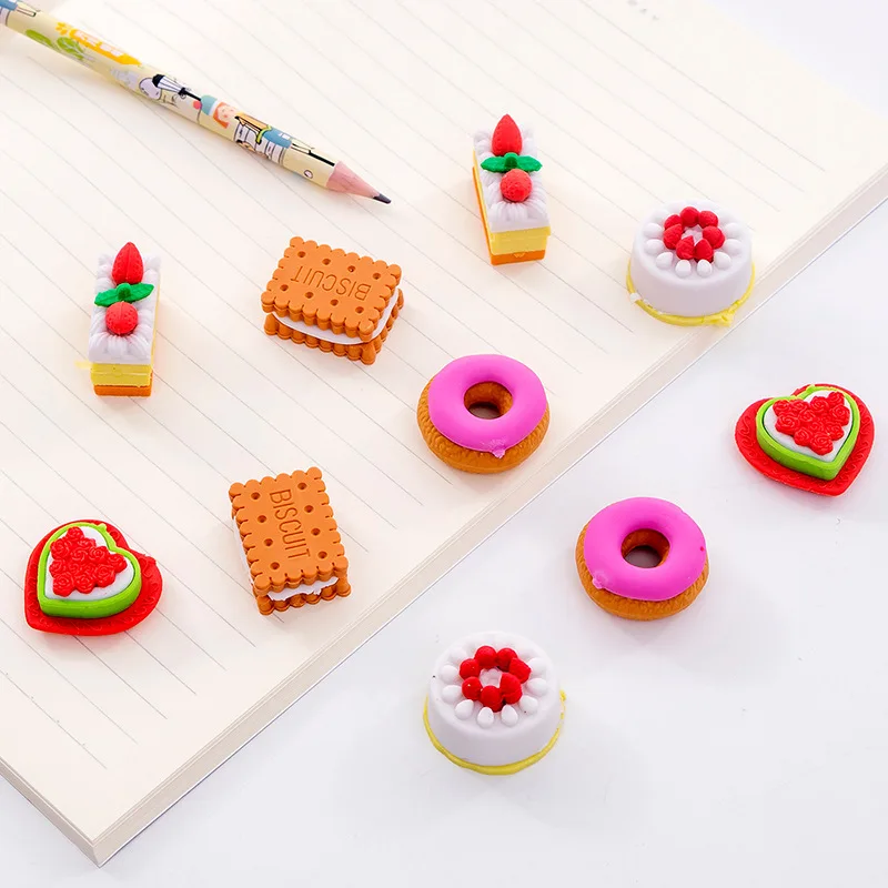 1 шт. креативный Милый Печенье пончик ластик набор студенческий канцелярские