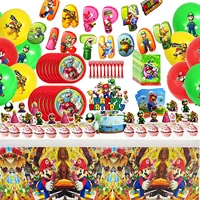 super marios theme birthday party supply set bro cups plates straws disposable tableware tablecloth baby shower party decor boys