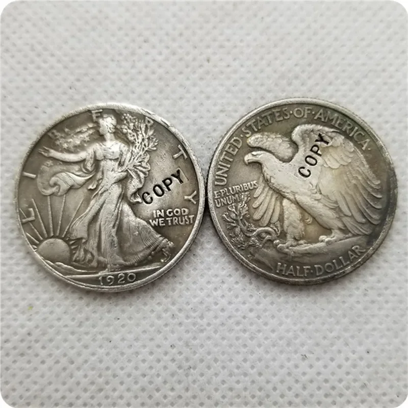 1920-P S D Walking Liberty Половина доллара МОНЕТА КОПИЯ памятные монеты-реплики монет