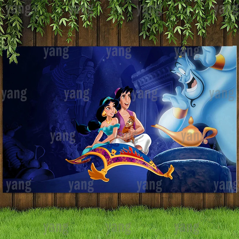 

Disney Aladdin Jasmine Princess Wedding Magic Carpet Lamp Castle Backdrop Girls Birthday Party Baby Shower Banner Photography
