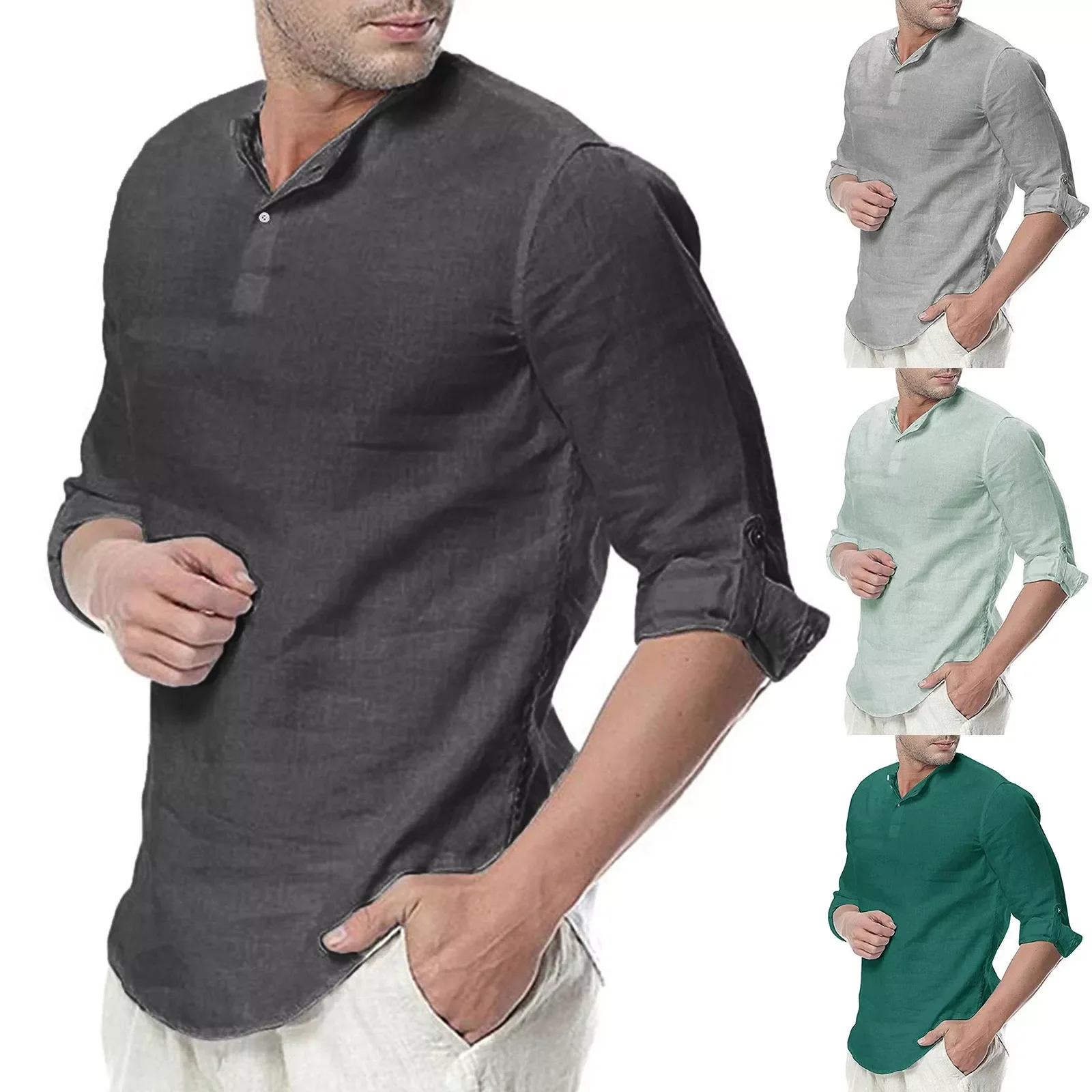 

Shirt T-shirt For Man Cotton Middle Length Streetwear Street Wear Blouse Tops For Spring Autumn Holiday Cardigan Blouses