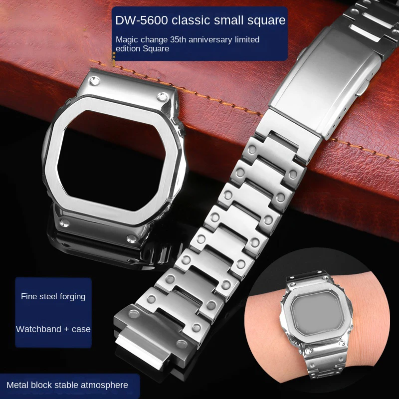 

DW5600 metal case+strap for Casio G-SHOCK DW-5600 GW-M5610 GW-B5600 personalized modification DIY set watch parts accessories