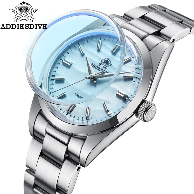 Фото ADDIESDIVE AD2030 Мужские часы 36 мм из нержавеющей стали Reloj Hombrel Dive Кварцевые часы Bubble Pot Крышка Стеклянные наручные часы Montre Homme №3