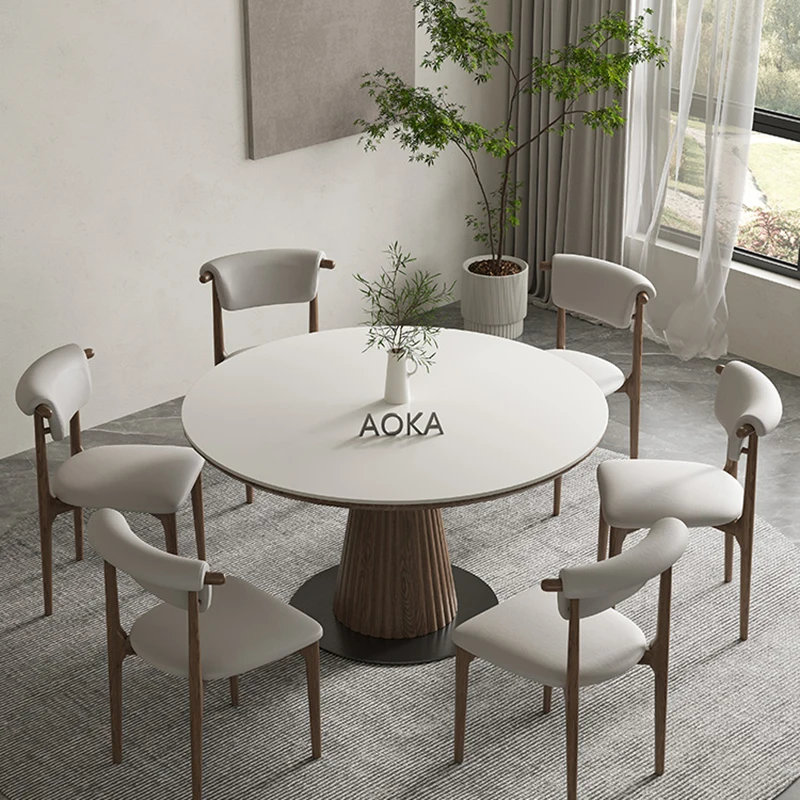 Круглый деревянный обеденный стол кофейный дешевый балкон чистый минимализм