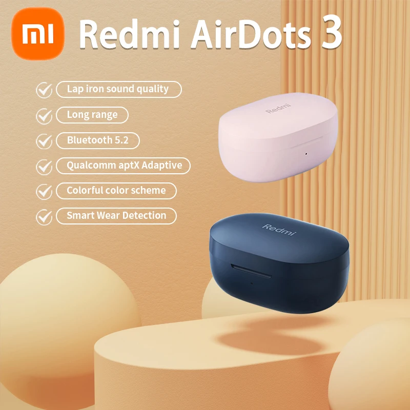 

Xiaomi Redmi Airdots 3 Earphones Mi Original Xiaomi True Wireless Headphones Bluetooth Air Dots Headset TWS Earbuds Control