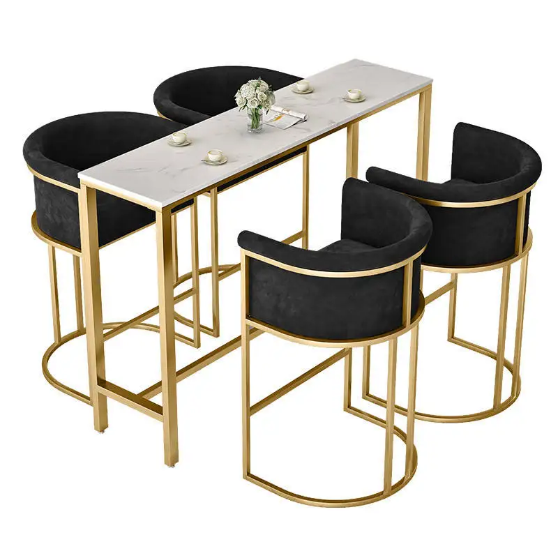 

Modern High Chair Bar Stool Soft Belvet Cushion Hotel Restaurant Gold Metal Luxury Barstool With Backrest