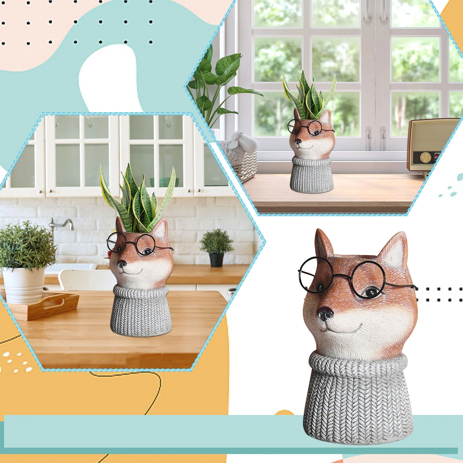 

Animal Shaped Plant Pot Home Resin Succulent Artificial Flower Vase