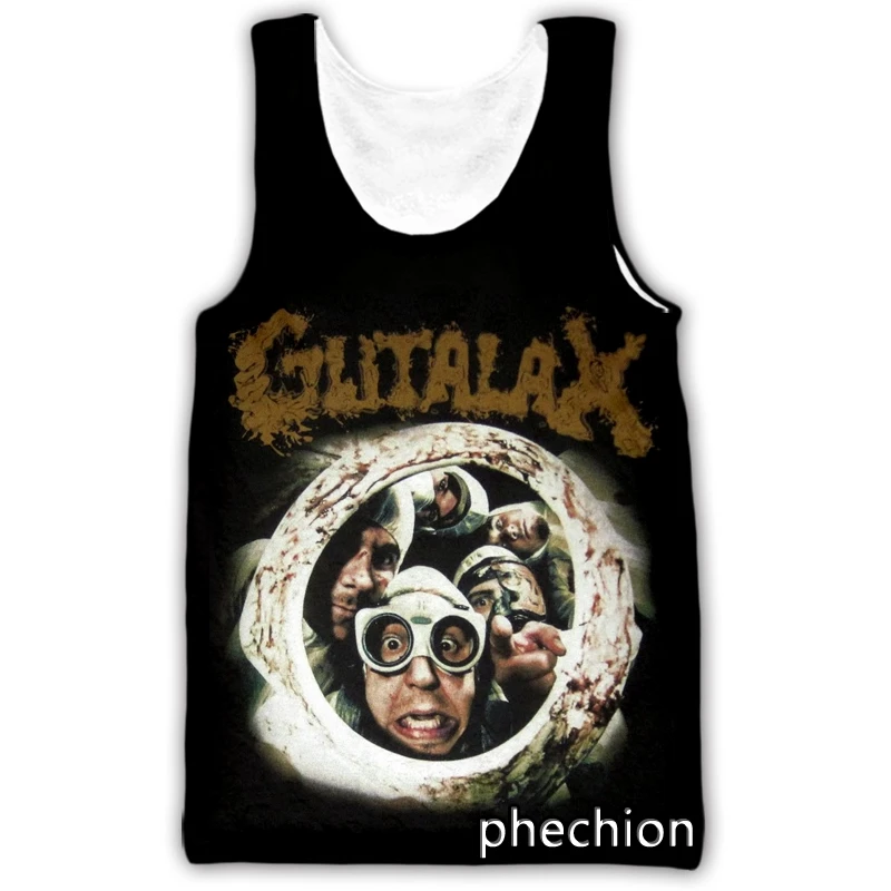 

phechion New Fashion Men/Women Gutalax Rock 3D Printed Sleeveless Vest Streetwear Men Loose Sporting Tank Top A237