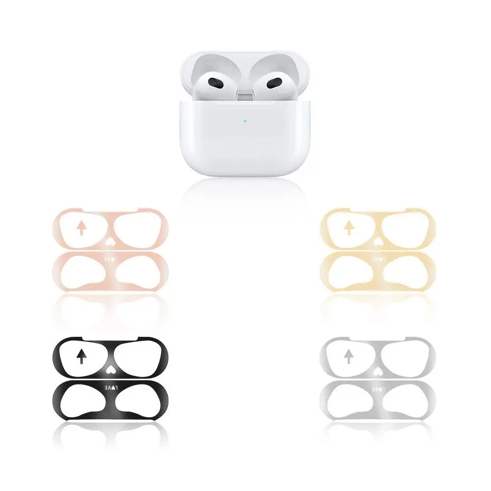 

New Earphone Film Cover Protective Metal Sticker Dust Guard For AirPods 3