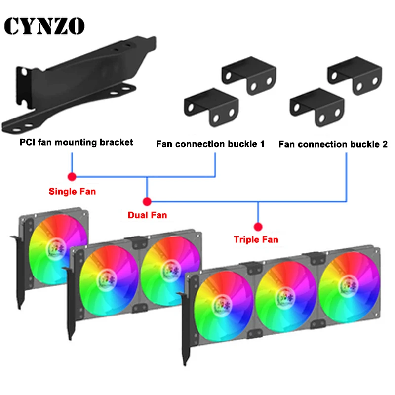 

Аксессуар для видеокарты 12 см, кронштейн для охлаждения вентилятора, чехол для настольного компьютера, графический процессор PCI Bit, универса...
