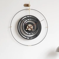 minimalist luxury metal wall clockmodern grey moon clocks with walnut handswoodenmirror acrylic handmade clock art