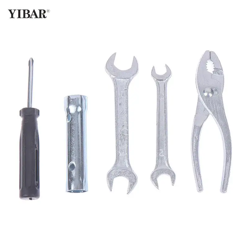 

5 шт./компл. универсальные инструменты для ремонта мотоциклов гаечный ключ Отвертка Плоскогубцы гаечные ключи Свеча зажигания