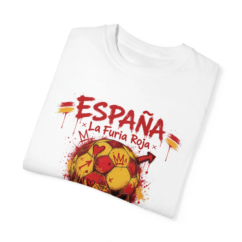 Футболка для болельщиков сборной Испании La Furia Roja España, винтажная, с красными брызгами краски, к Чемпионату мира 2026, подарок для футбольных фанатов, хлопковая футболка для болельщиков Испании (art.: 3920dbb6a2f65) - 3920dbb6a2f65