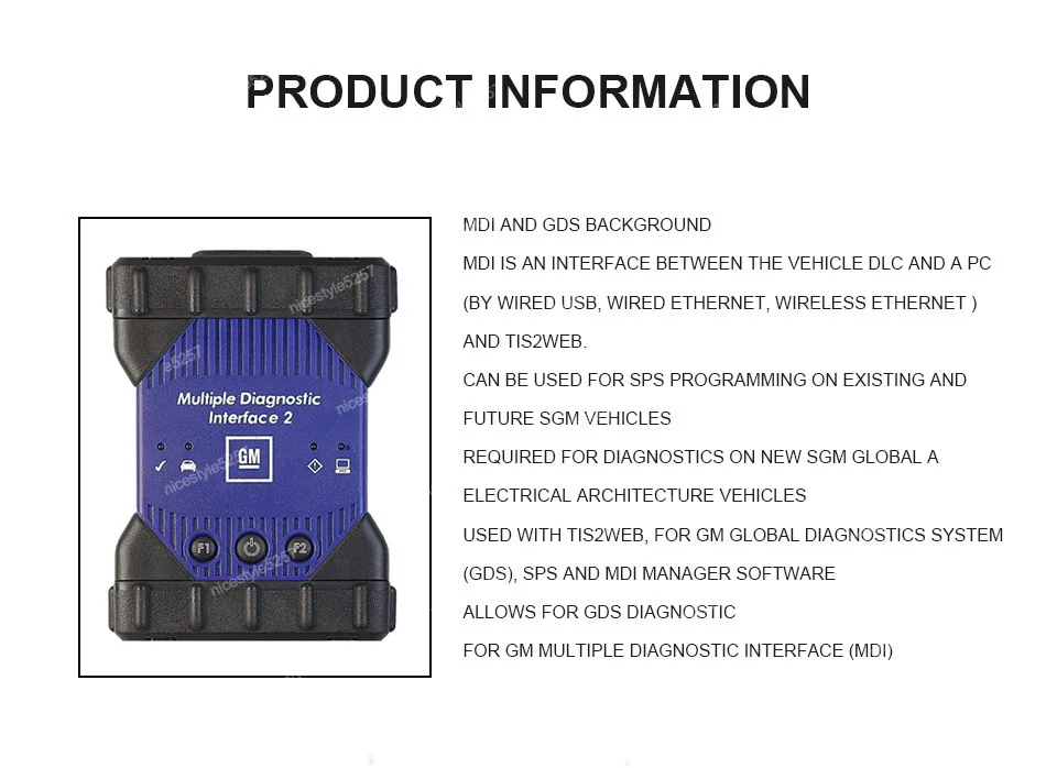 Диагностический интерфейс Gds2 Mdi2 Wifi Multi-diagnostic Interface OBD2 для автомобилей, программное обеспечение TIS2000 (art.: 3920dae4d423d) - 3920dae4d423d