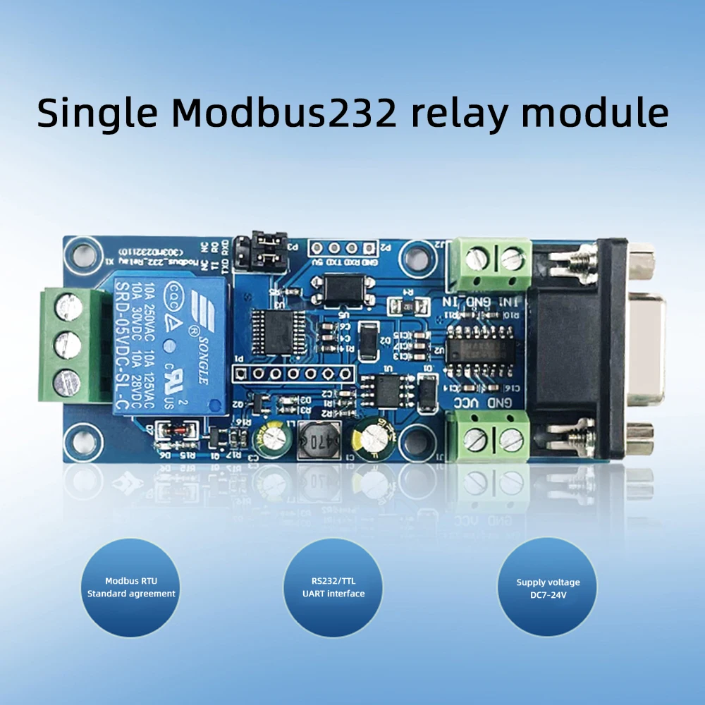 RS232/TTL UART DC7-24V двойной/одиночный релейный модуль Modbus RTU 485 дистанционный