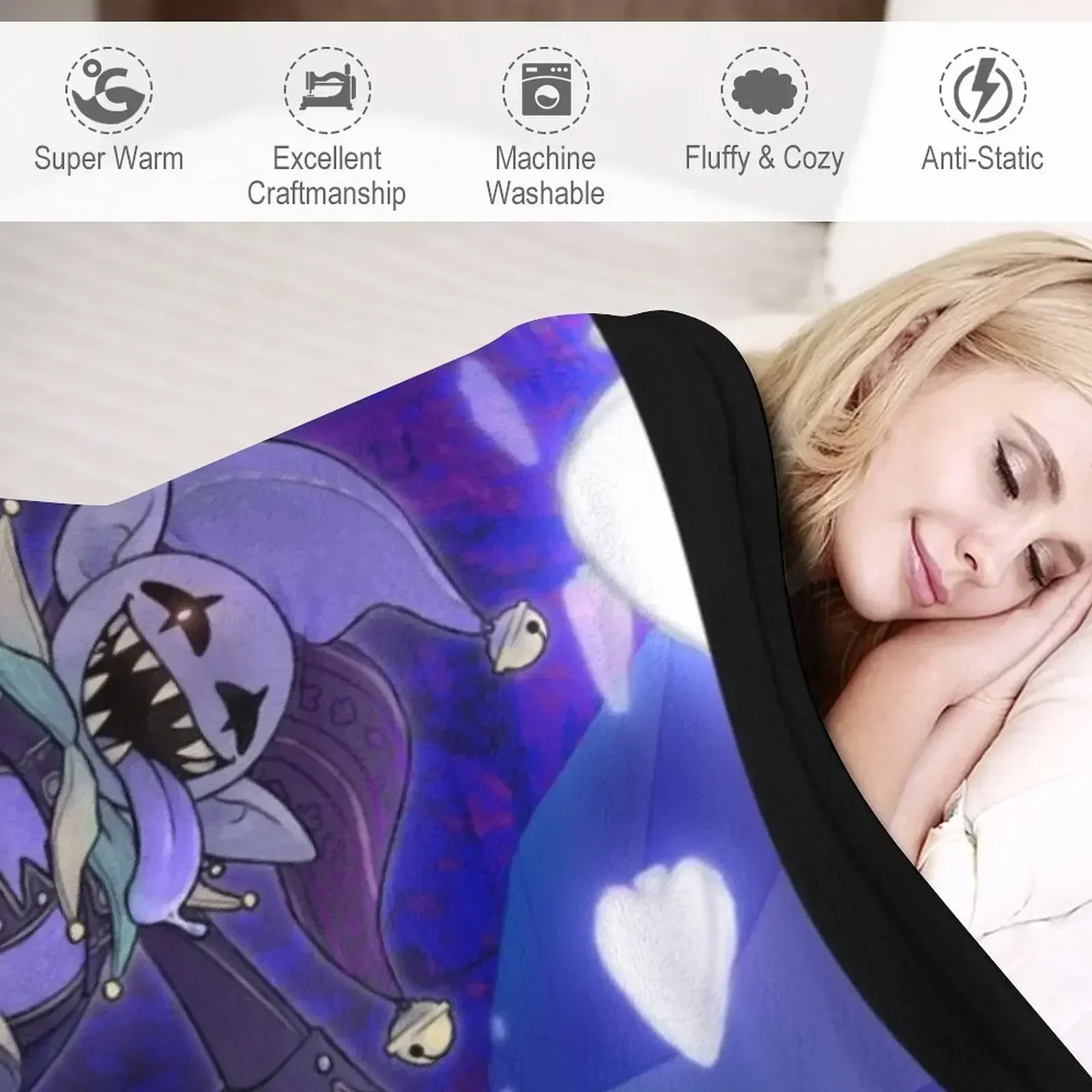 Одеяло Deltarune - Jevil волосатое для путешествий тяжелое сна забавный подарок одеяла