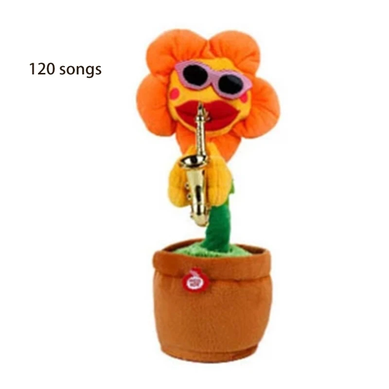

33cm/13inch Electric Dancing Flower Anti-Anxiety Doll Plush Toy Birthday Gift Interactive Realistic Flower for Kids Baby QX2D