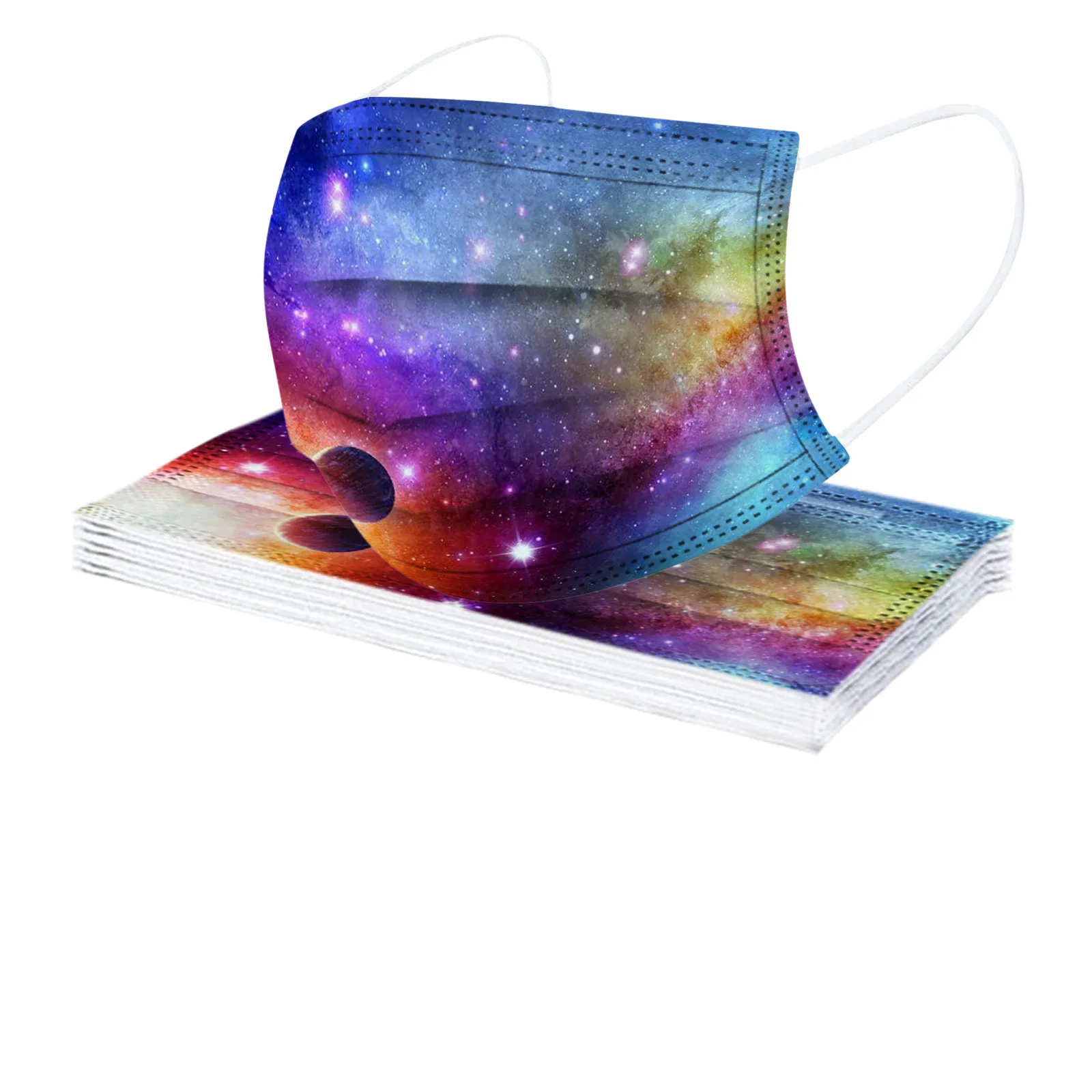 10PCS Adult Man Women Tie dye Plant Disposable Face masque 3Ply Ear Loop маски mascarilla Monder Scarf Halloween Cosplay MasK |