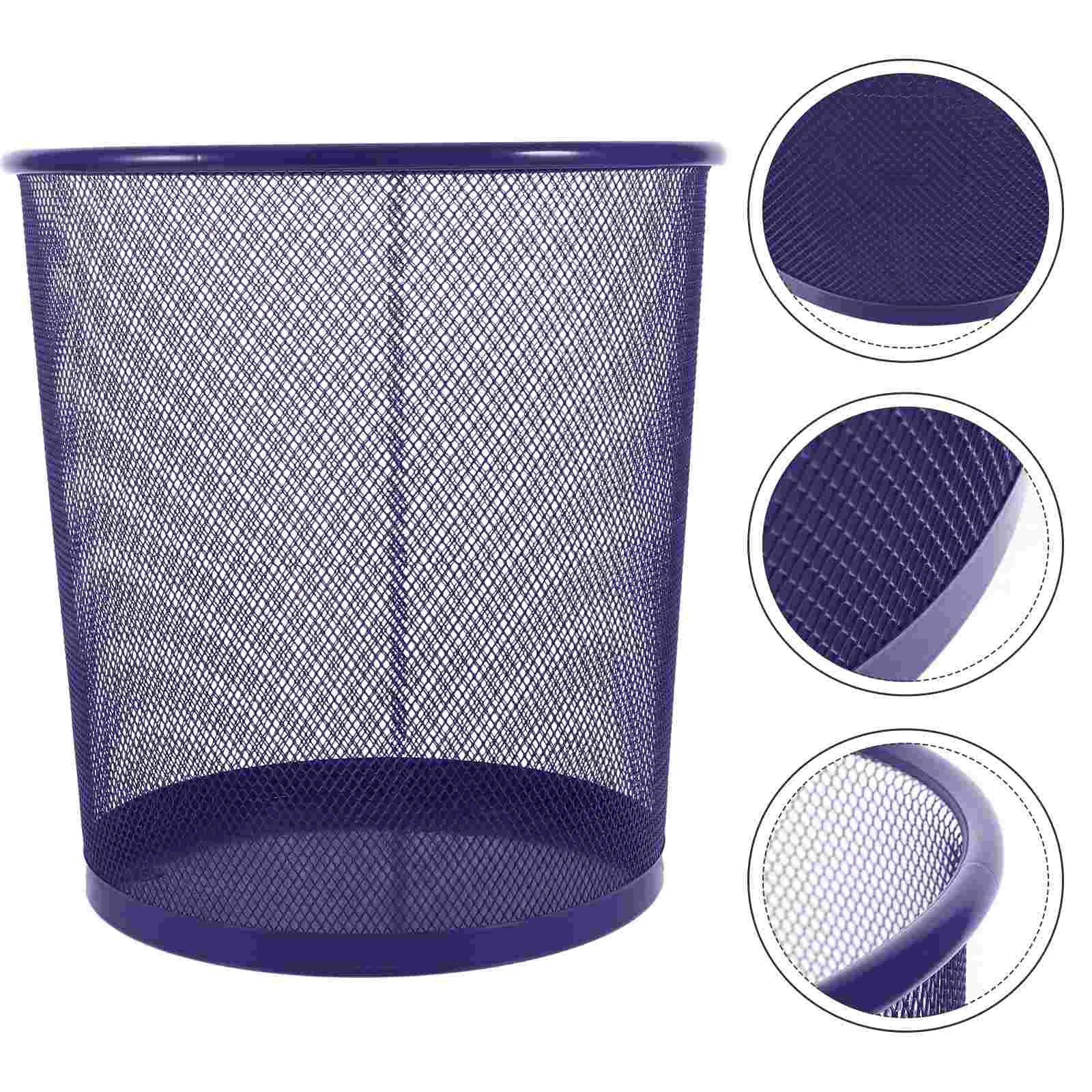 

Garbage Can Mesh Trash Bathroom Metal Basket Waste Storage Bins Little Restroom Home Car