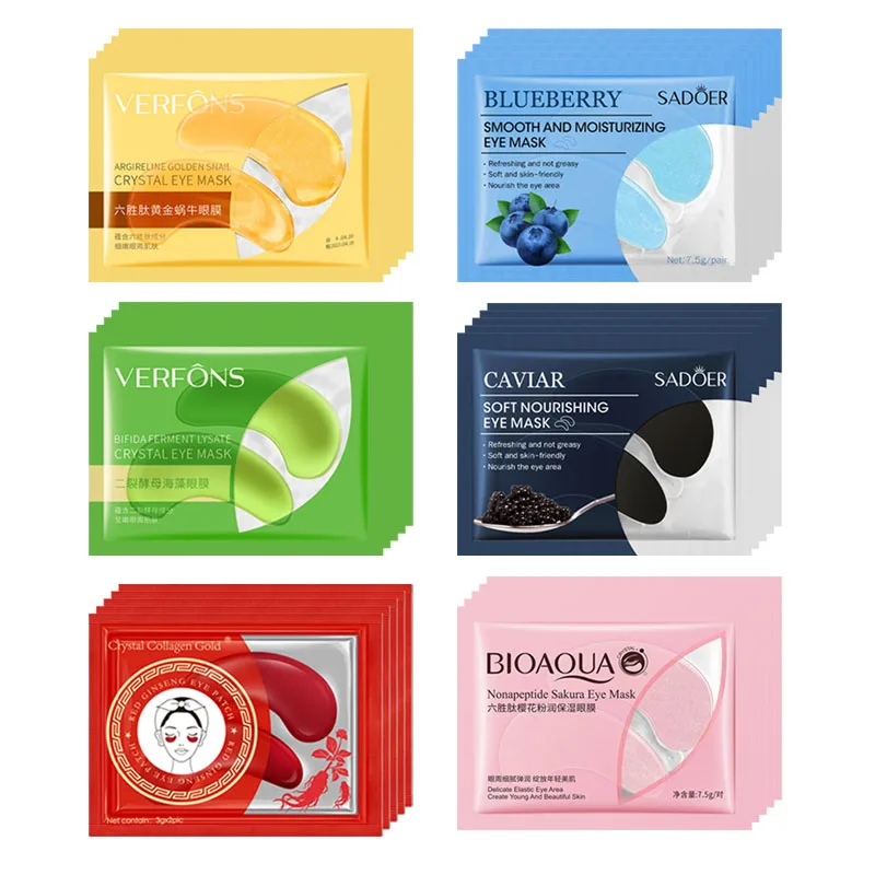

20pcs=10pairs Crystal Collagen Eye Pathces Anti Dark Circles Anti-aging Acne Beauty Eye Mask for Eyes Skin Care Korean Cosmetics