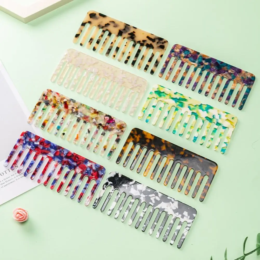 

11 Styles Delicate Patterns Hair Comb Professional Anti-static Colorful Daily Use Large Fork Comb Household Supplies