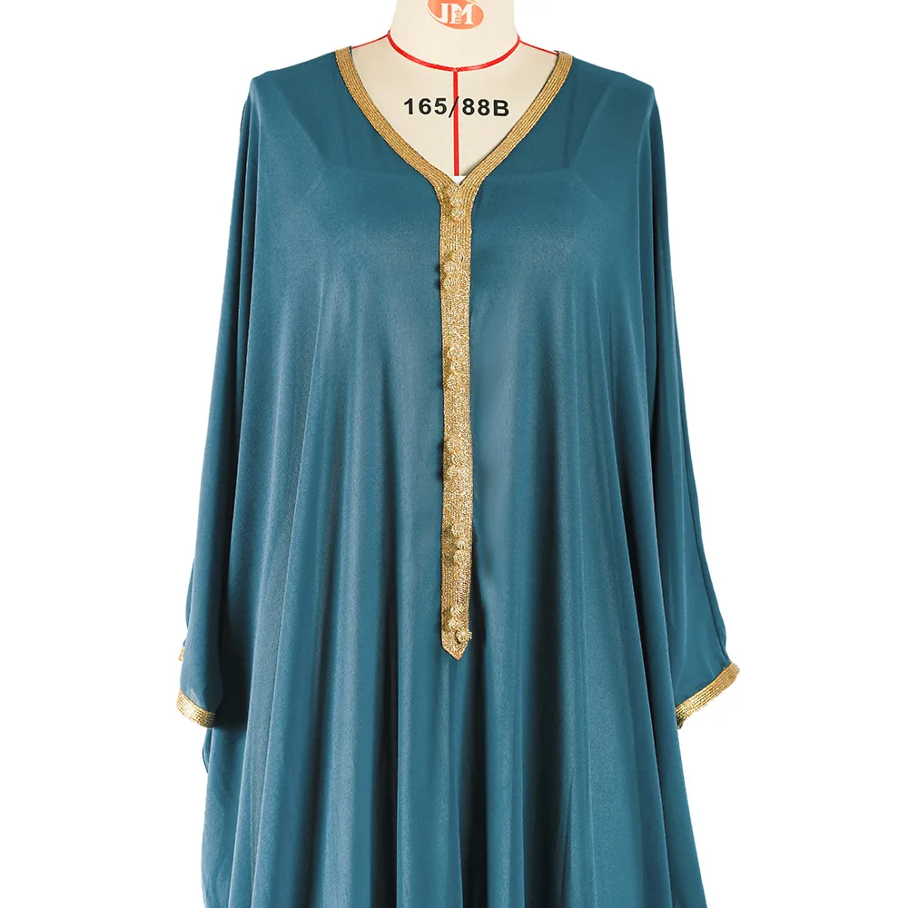 Kaftan Robe Musulmans African Dresses for Women Eid Mubarak Satin Abaya Dubai Turkey Islam Clothing Muslim Dress Caftan Marocain