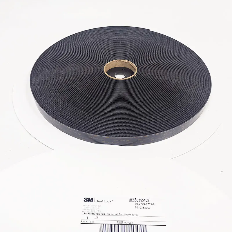 

3M Dual Lock SJ3551 Black VHB Mushroom adhesive Reclosable fastener tape 1in * 50 yards one roll Type 400