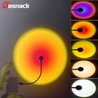 Радужный ночник с USB, лампа С закатом, атмосферный проектор, украшение для дома, светильник для фотосъемки в виде кофейни, светильник льник s