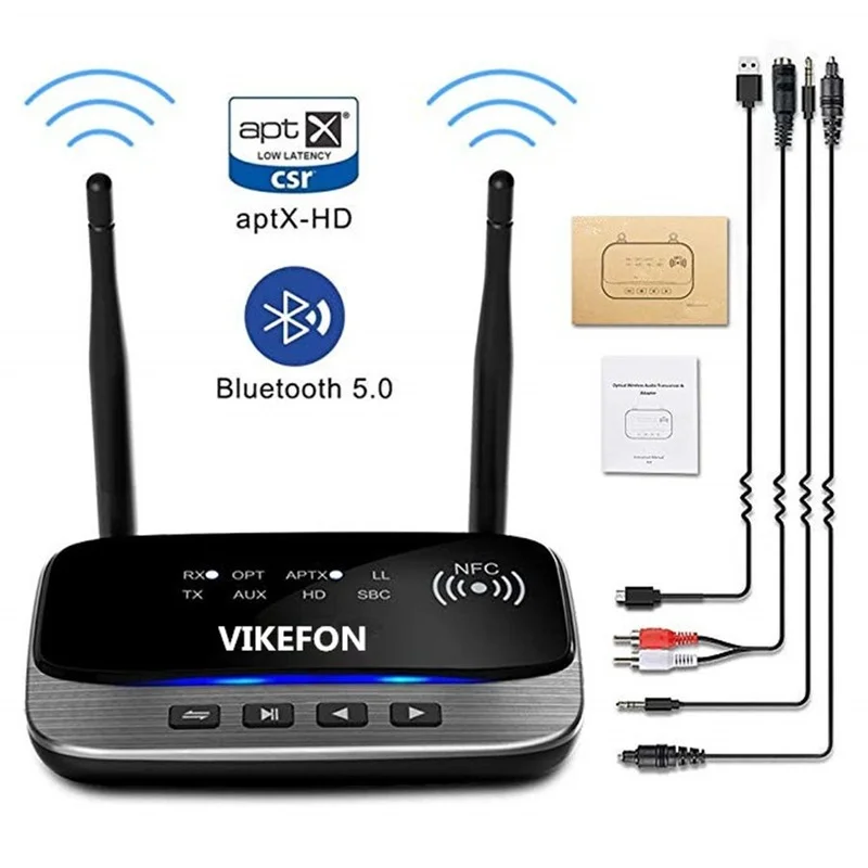 

Bluetooth 5.0 Transmitter Receiver Audio Stereo Wireless Adapter for PC TV Amplifier AptX LL Apt-x HD Optical RCA 3.5mm AUX Jack