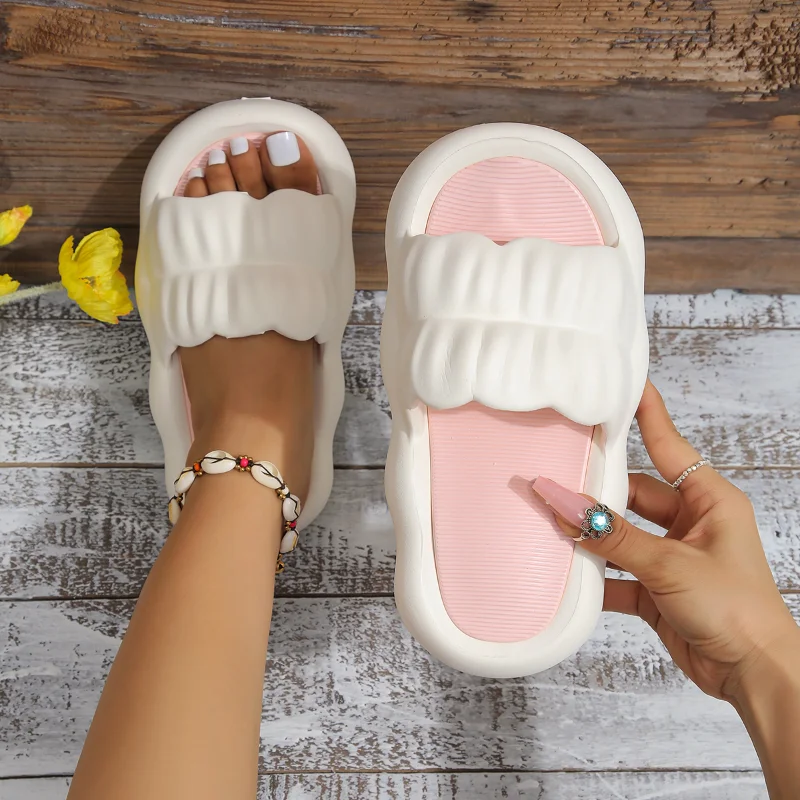 

Slippers Female 2023 Spring New Cloud Bottom Lightweight Stepping Poop Feeling Comfortable Non-slip One Word Flip-flops Couples