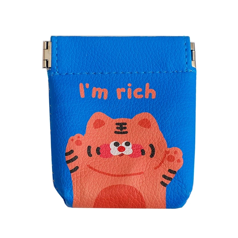 

Cartoon Elastic Metal PU Leather Coin Purse Small Mini Short Wallet Bags Change Little for KEY Card Holder