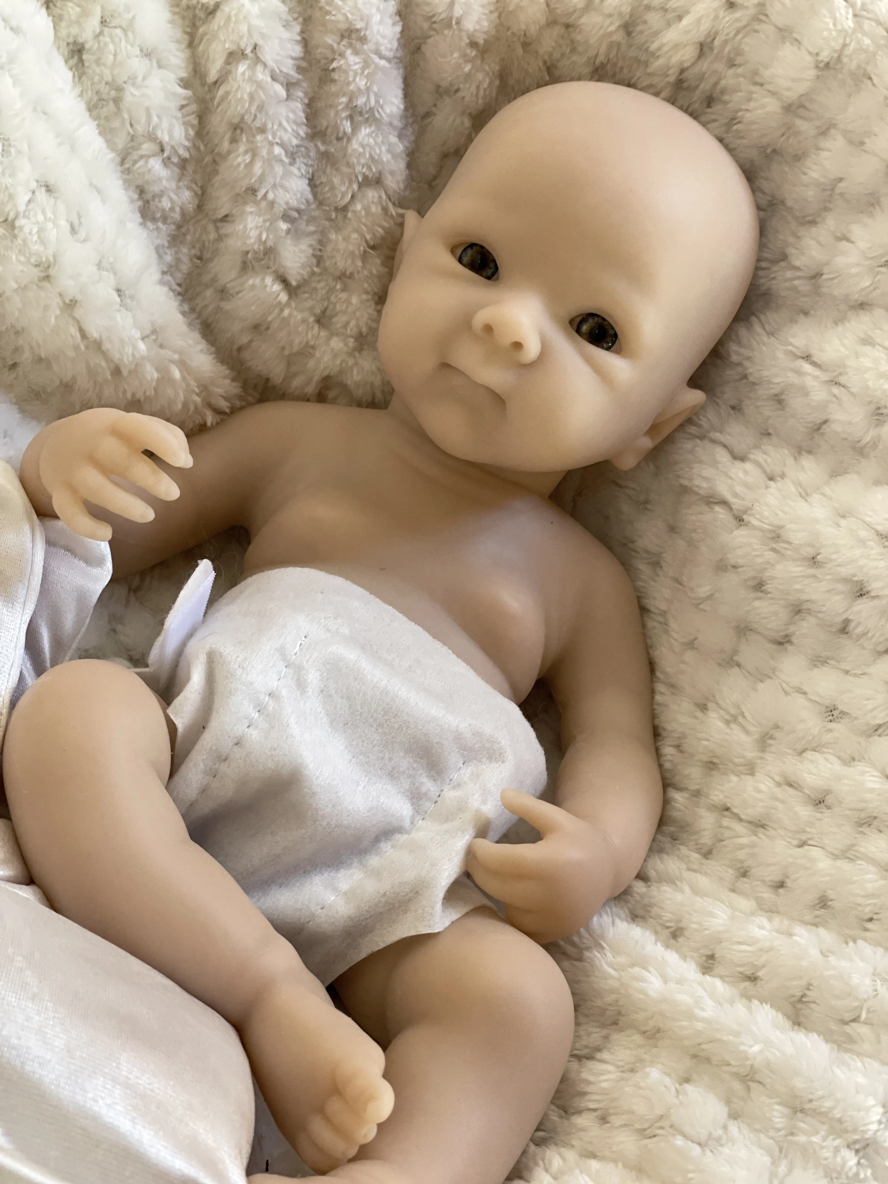 33 см открытые куклы реборн неокрашенные мягкие силиконовые для всего тела милые
