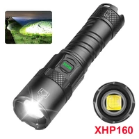 super bright xhp160xhp99 led torch 5 modes telescopic zoom usb rechargeable flashlamp outdoor camping tactical waterproof torch