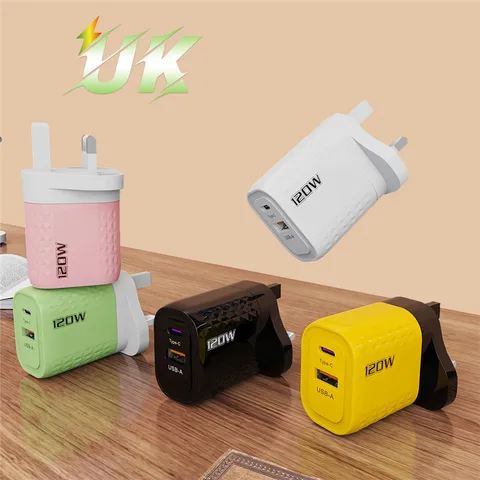 Зарядное устройство USB C 120 Вт GaN, быстрое зарядное устройство PD Quick Charge QC3.0, настенный адаптер для iPhone 15 Xiaomi POCO Samsung Huawei Oneplus