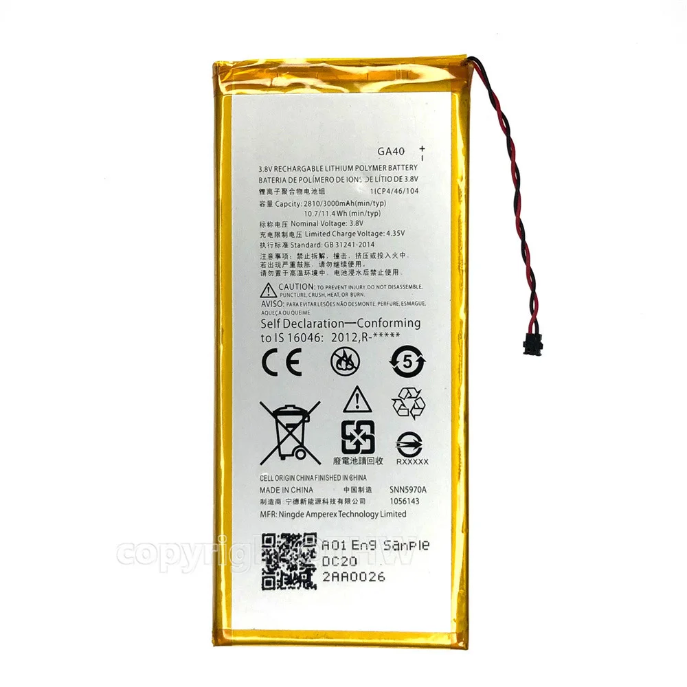 100% подлинный оригинальный GA40 для Motorola Moto G4/G4 Plus XT1625 XT1622 XT1644 XT1643 SNN5970A новый