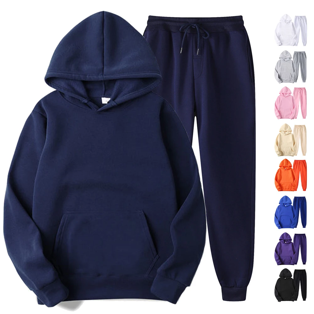 Пустой флисовый спортивный костюм для мужчин комплект из 2 предметов спортивная