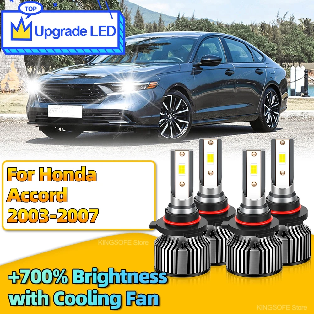 2/4 шт. автомобильные фары HB3 HB4 светодиодные лампы CSP CHip авто 30000LM для Honda Accord 2003 2004