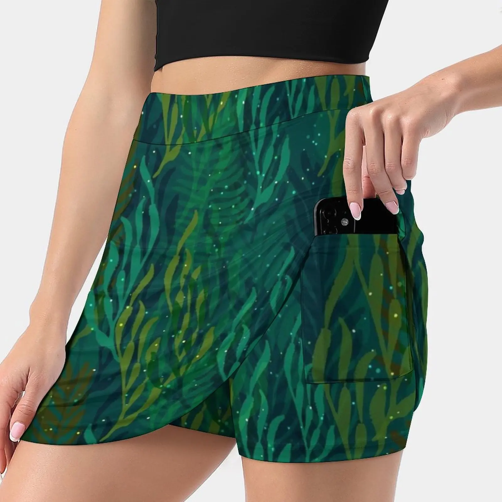 

Underwater Emerald Forest Skirts Woman Fashion 2022 Pant Skirt Mini Skirts Office Short Skirt Underwater Ocean Sea Water Dream