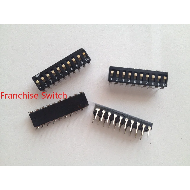 

10PCS DIP Switch Flat Dial Coding 10 BIT 10P PITCH 2.54MM BLACK ON