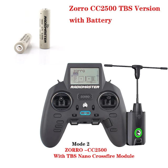 Radiomaster Zorro CC2500 + TBS Crossfire Nano TX + Batteries Radiomaster Zorro CC2500 + TBS Crossfire Nano TX + Batteries